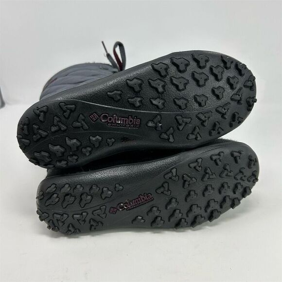 Columbia Kids Minx Mid III Waterproof Lace Up Boots Gray Size 4 Winter Hiking - Picture 7 of 9